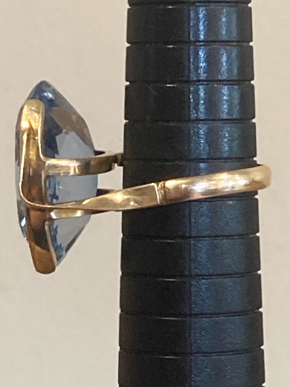 Vintage 14K Gold Abstract Ring Large Blue Oval Gemstone • Size 8.25 • 11 Grams - Picture 12 of 17